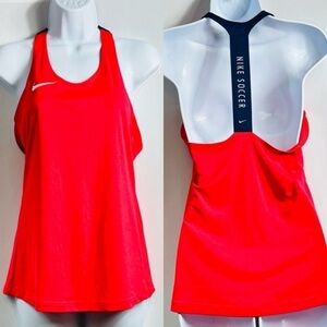 Nike Dri-Fit Women’s Sz Small Red & Navy Loose Fit Soccer T-Back Tank